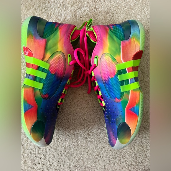 Adidas Determination DON Issue 5 Neon Multicolor Sneakers EUC - Picture 4 of 10
